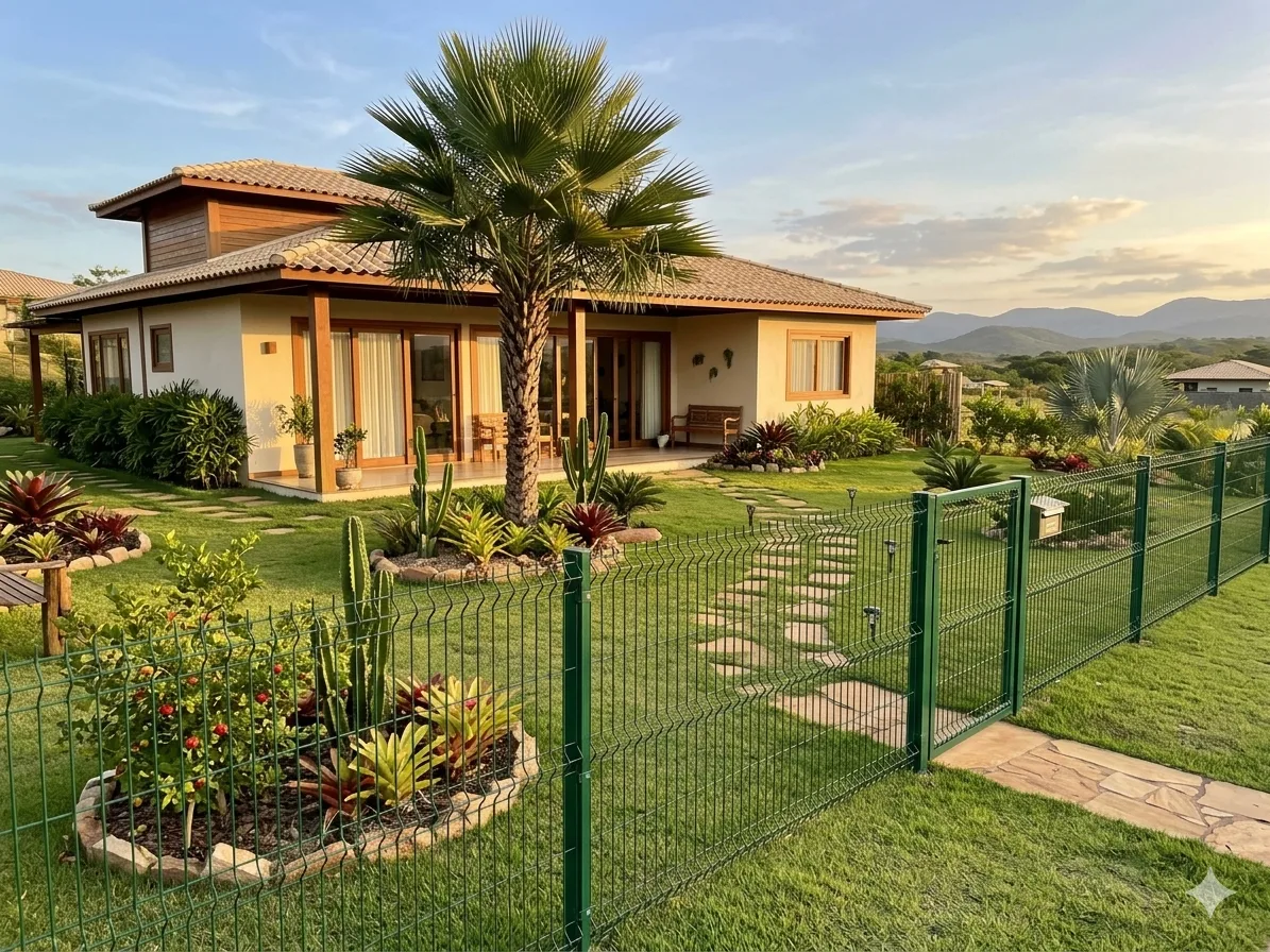 Gradil em projeto paisagístico